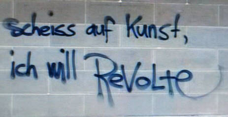 Zürich Uni Campus 23.09.09 -merde à l'art je veux de la révolte