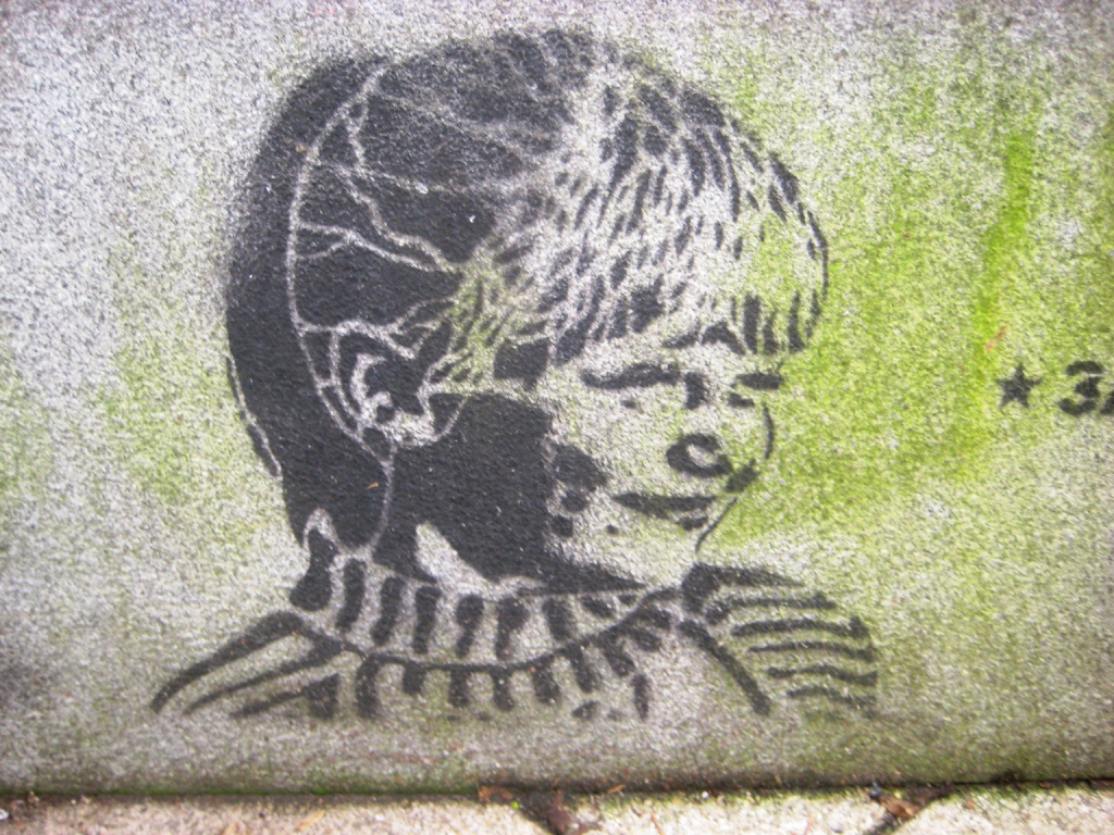 Territoire de Belfort - Autoroute JANV 2013 STREET ART - pochoir - fille (1)