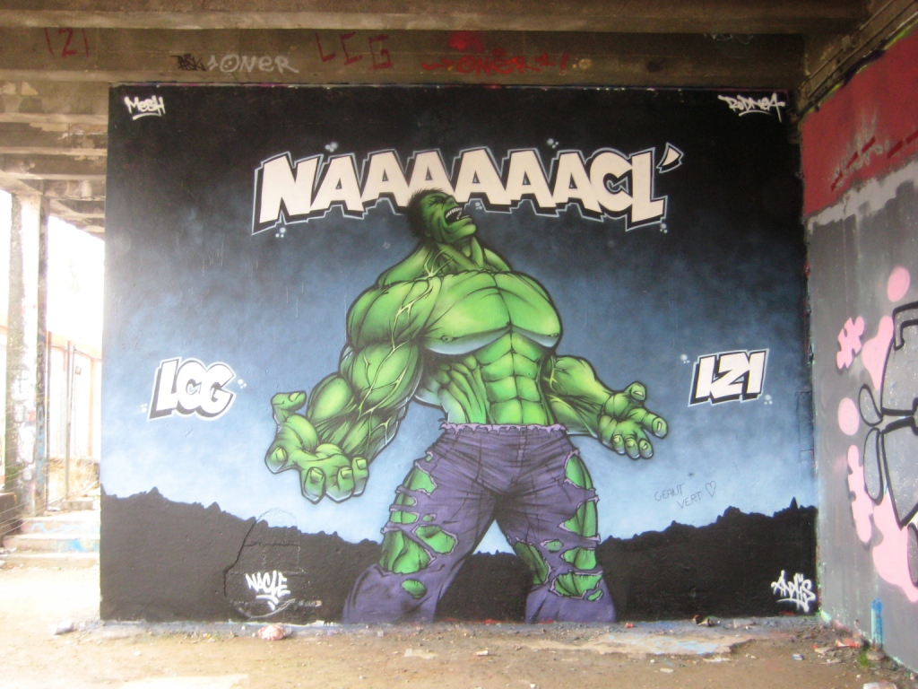 besancon - graffiti - mars 2013 - Nacle - hulk