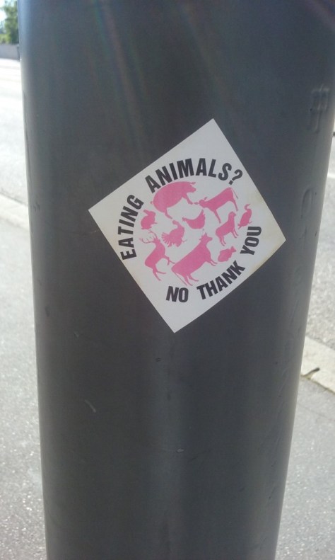 eating animals no thank you - sticker - nancy 2015