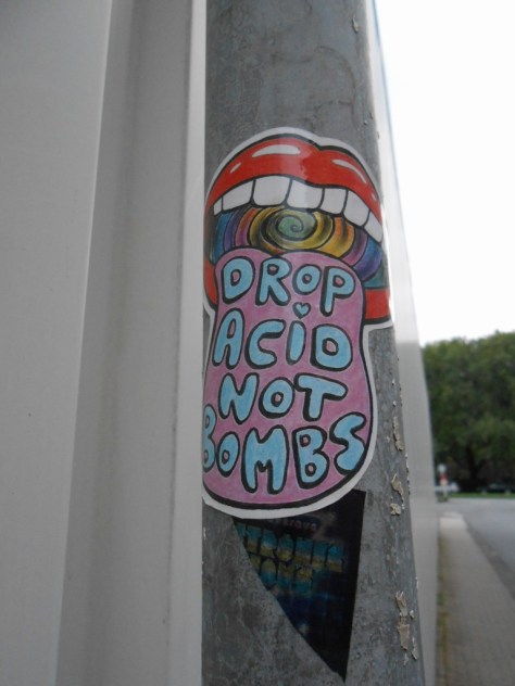 drop acid not bombs sticker wuppertal 2015